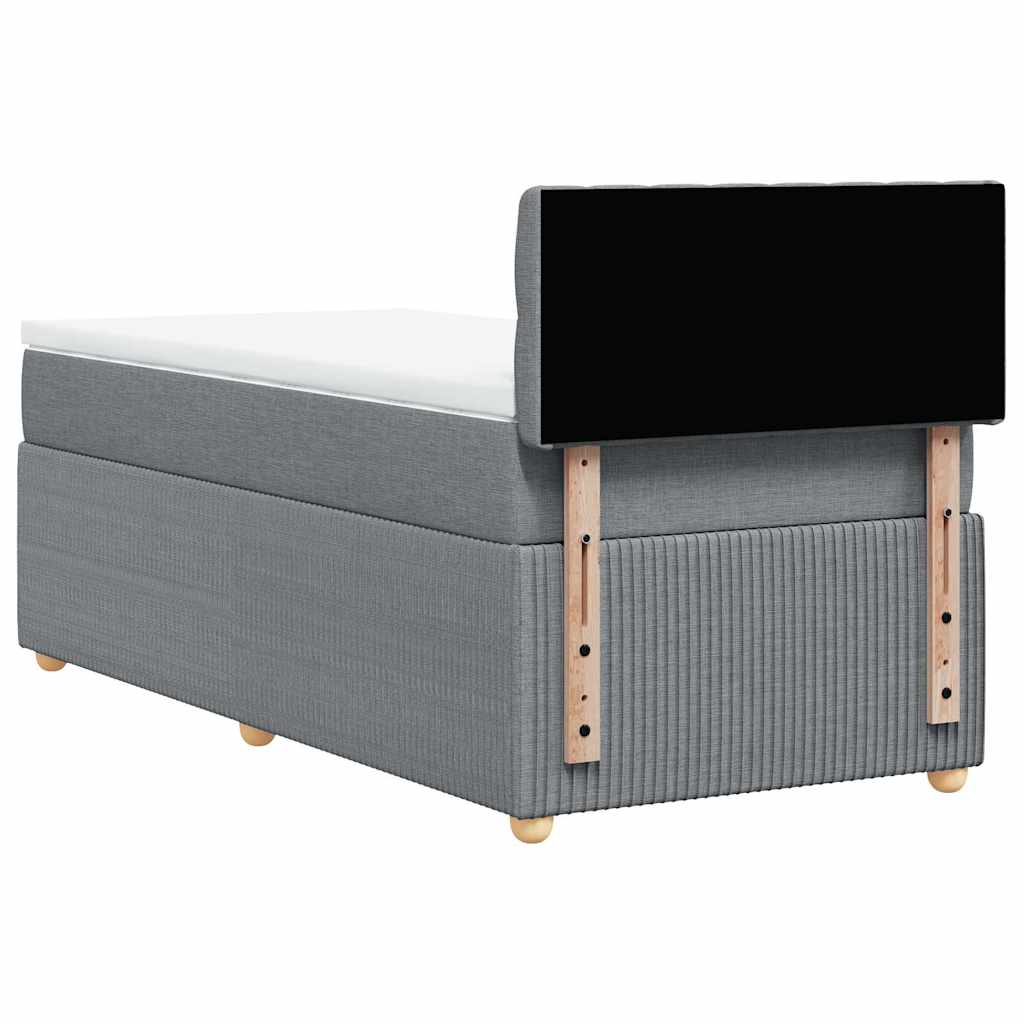 Sommier à lattes de lit et matelas Gris clair 90x190 cm Tissu - XIOS
