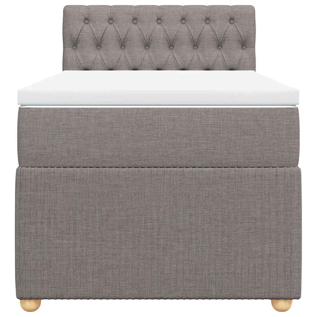 Sommier à lattes de lit avec matelas Taupe 90x190 cm Tissu - XIOS