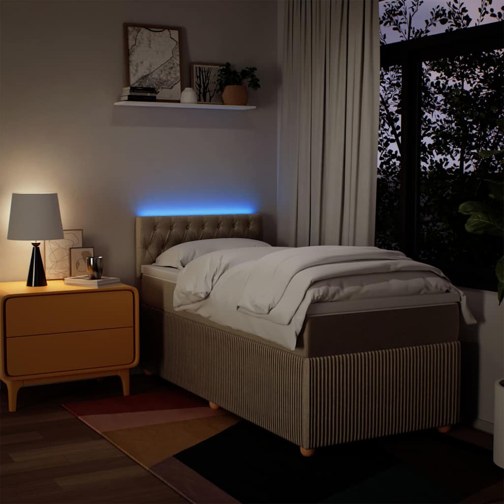 Sommier à lattes de lit et matelas Crème 90x190 cm Tissu - XIOS