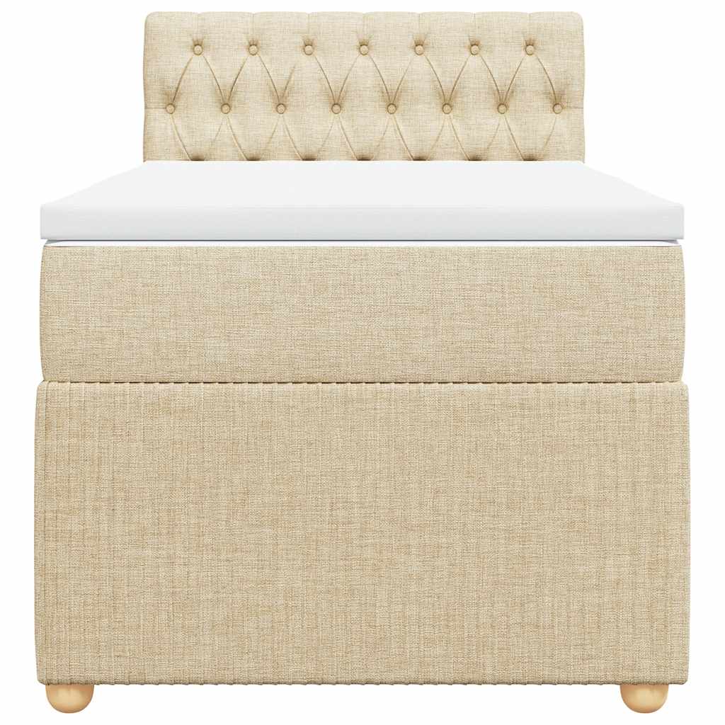 Sommier à lattes de lit et matelas Crème 90x190 cm Tissu - XIOS