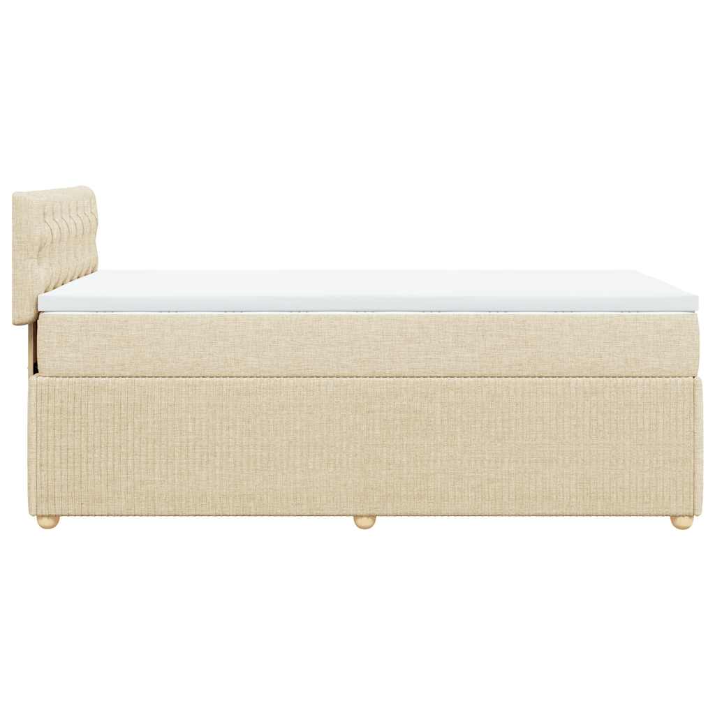 Sommier à lattes de lit et matelas Crème 90x190 cm Tissu - XIOS