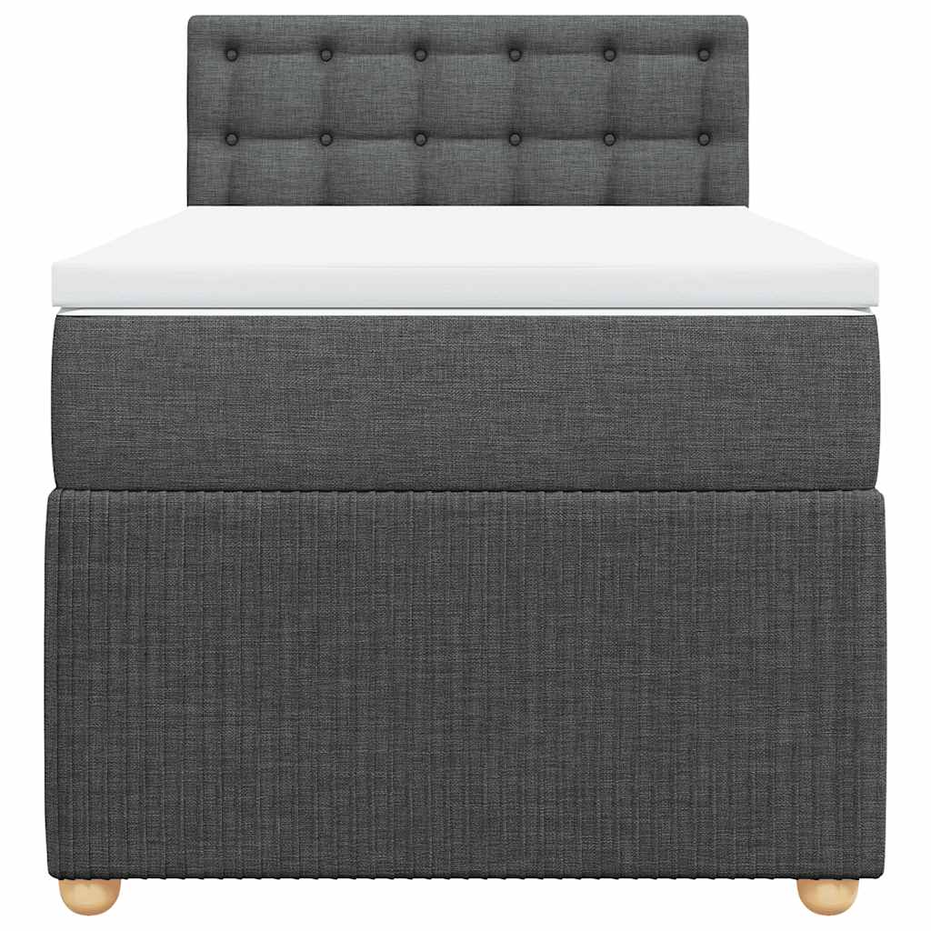 Sommier à lattes de lit et matelas Gris foncé 90x190 cm Tissu - XIOS