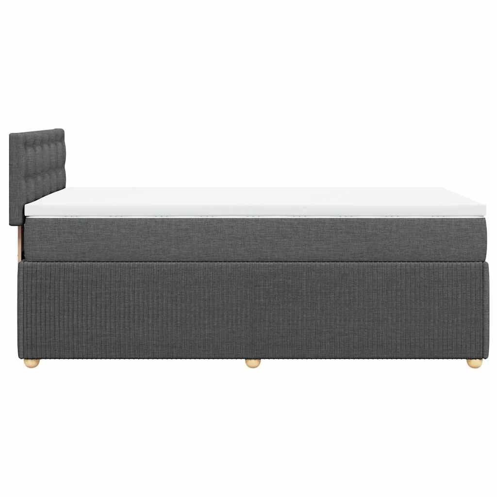 Sommier à lattes de lit et matelas Gris foncé 90x190 cm Tissu - XIOS