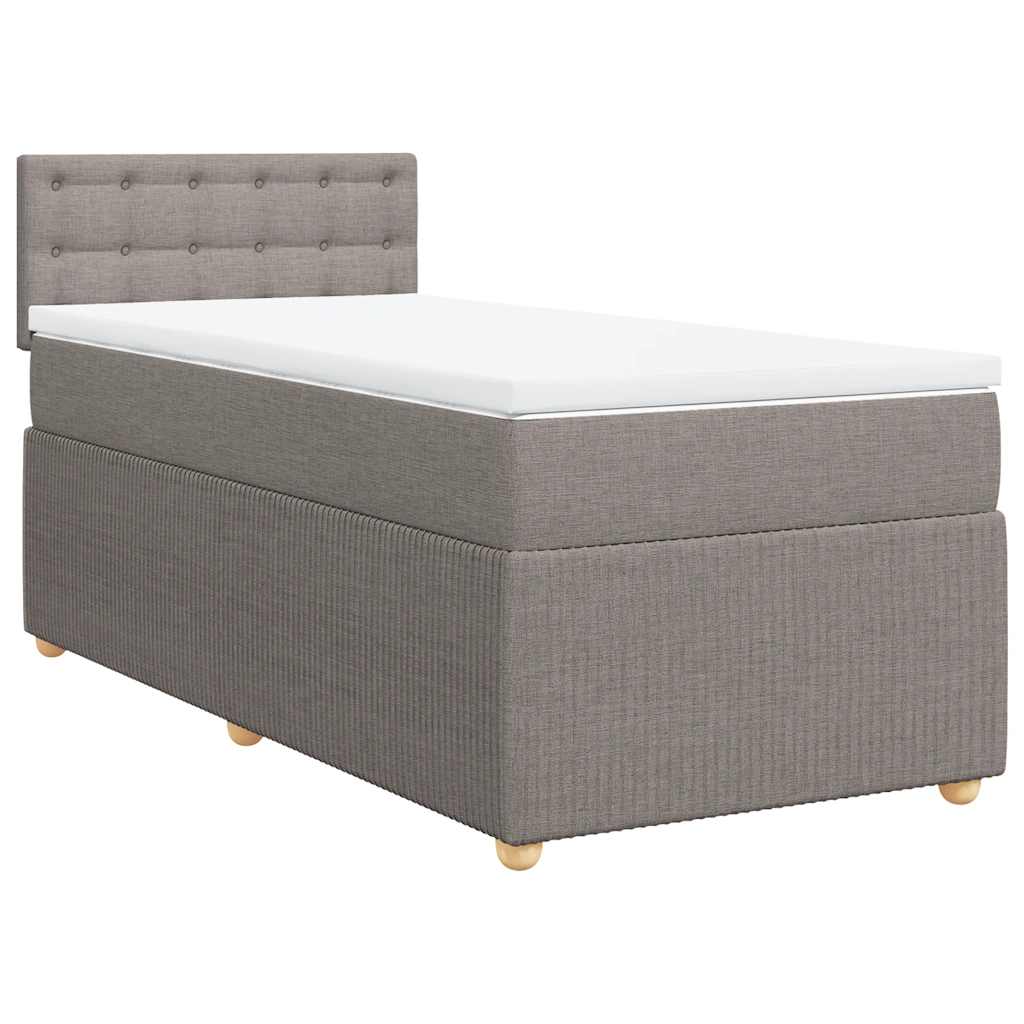 Sommier à lattes de lit avec matelas Taupe 90x190 cm Tissu - XIOS