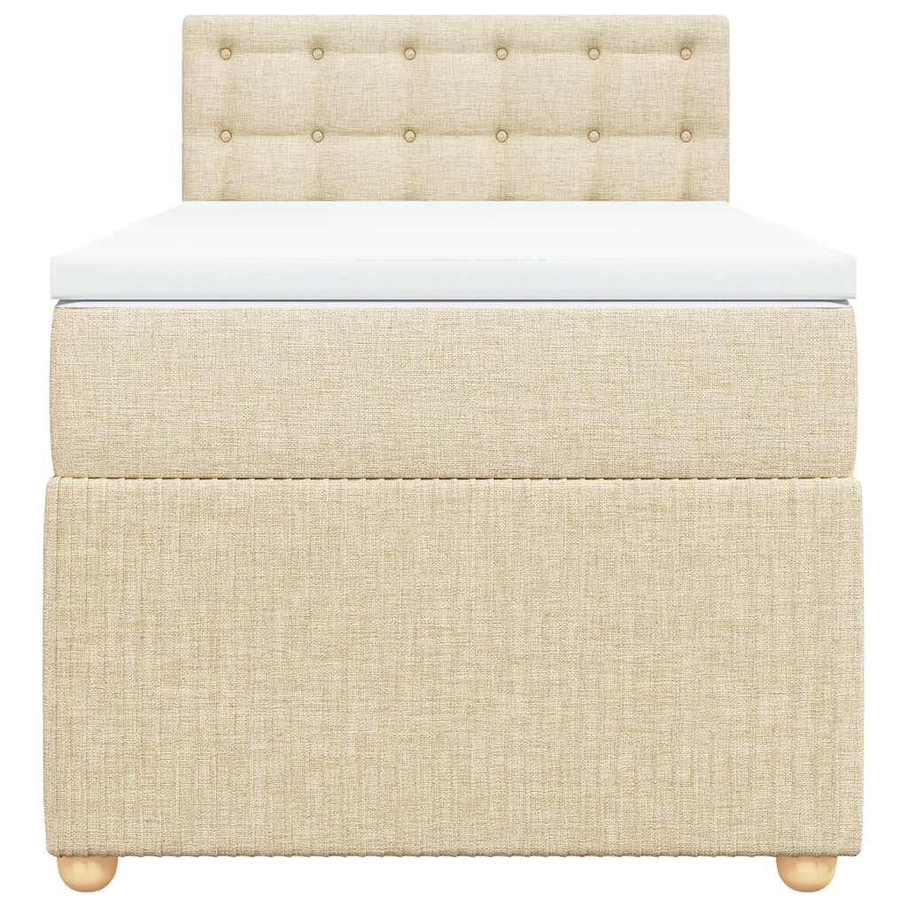 Sommier à lattes de lit et matelas Crème 90x190 cm Tissu - XIOS