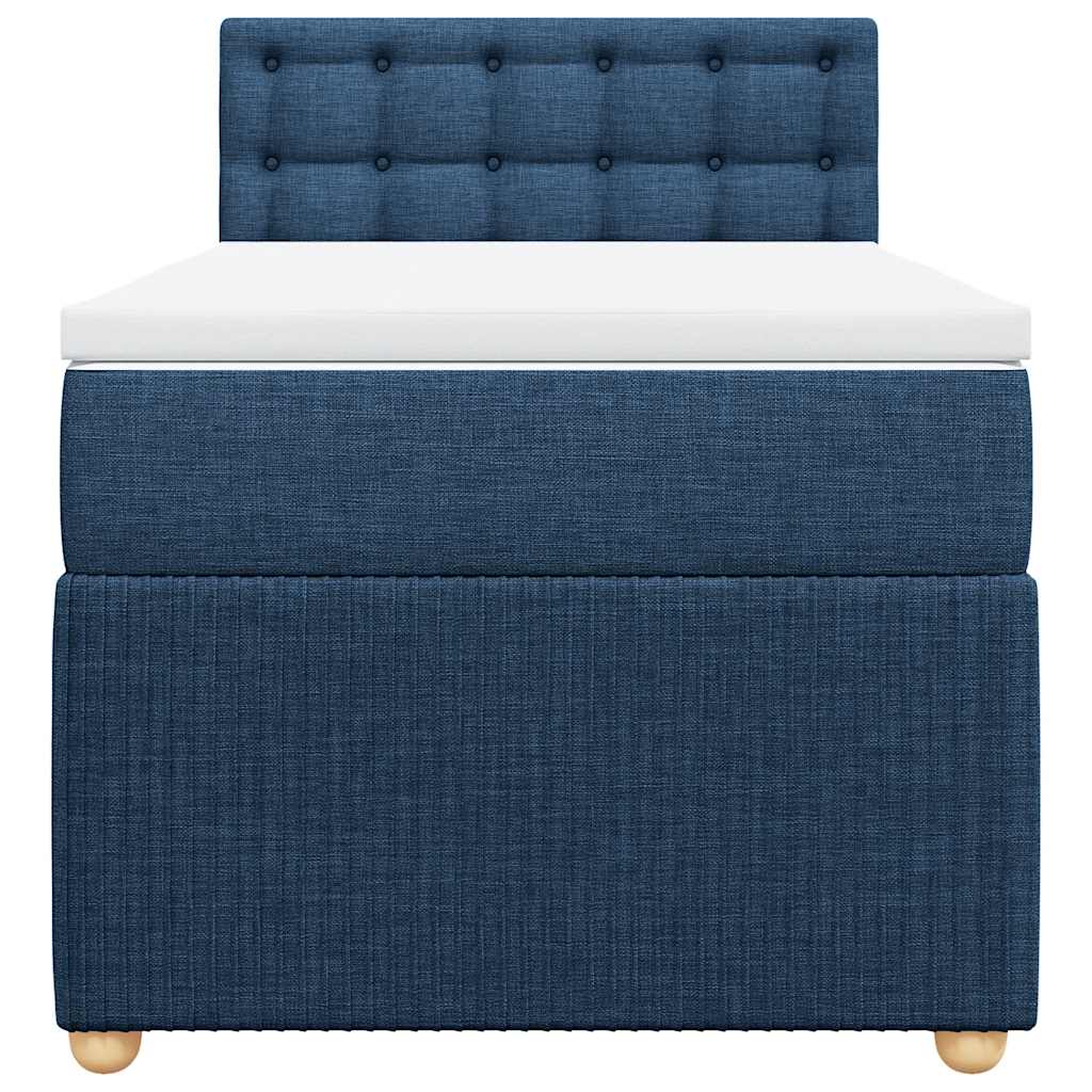 Sommier à lattes de lit avec matelas Bleu 90x190 cm Tissu - XIOS