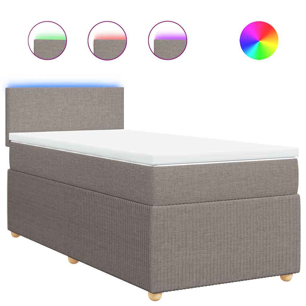 Sommier à lattes de lit avec matelas Taupe 90x200 cm Tissu - XIOS