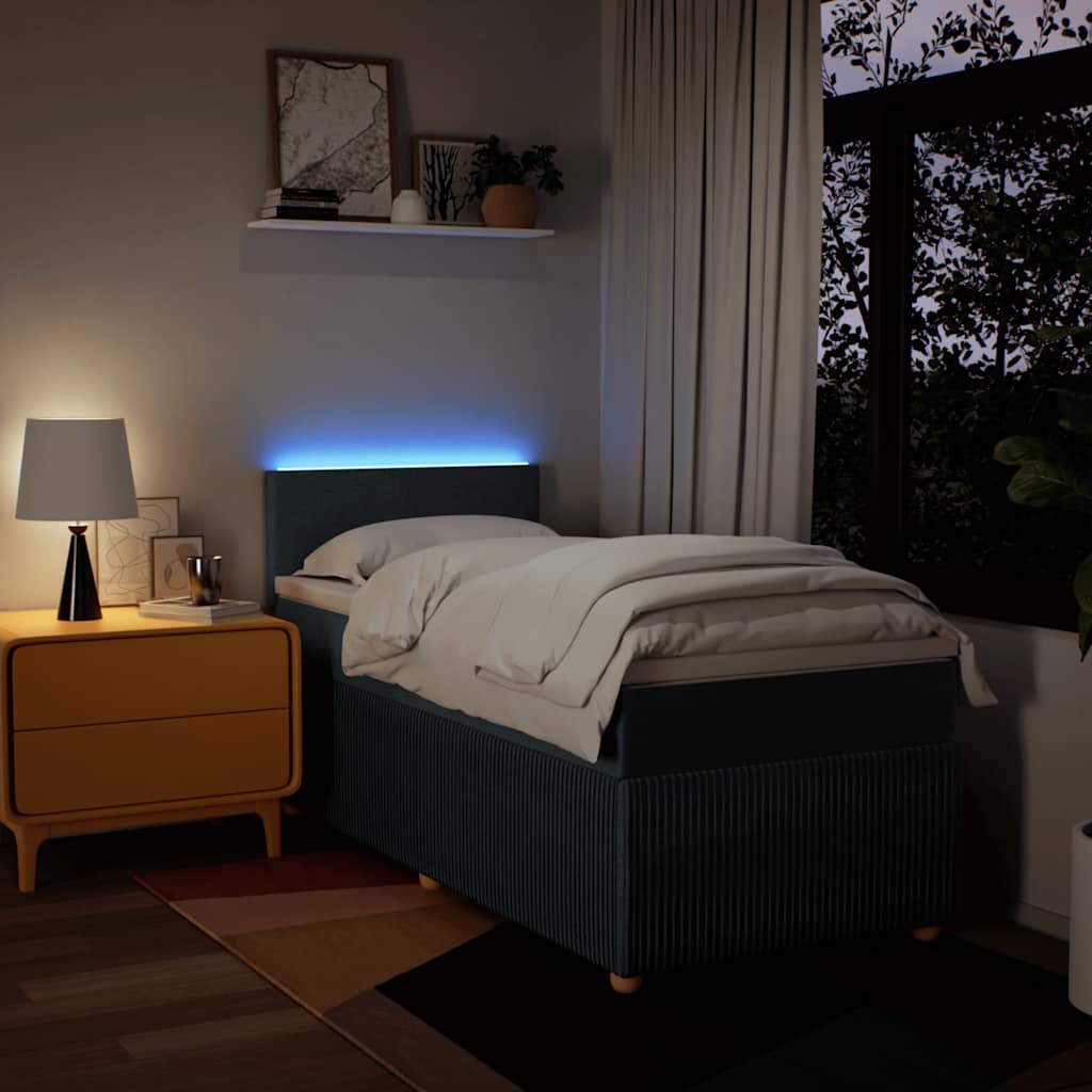 Sommier à lattes de lit avec matelas Bleu 90x200 cm Tissu - XIOS