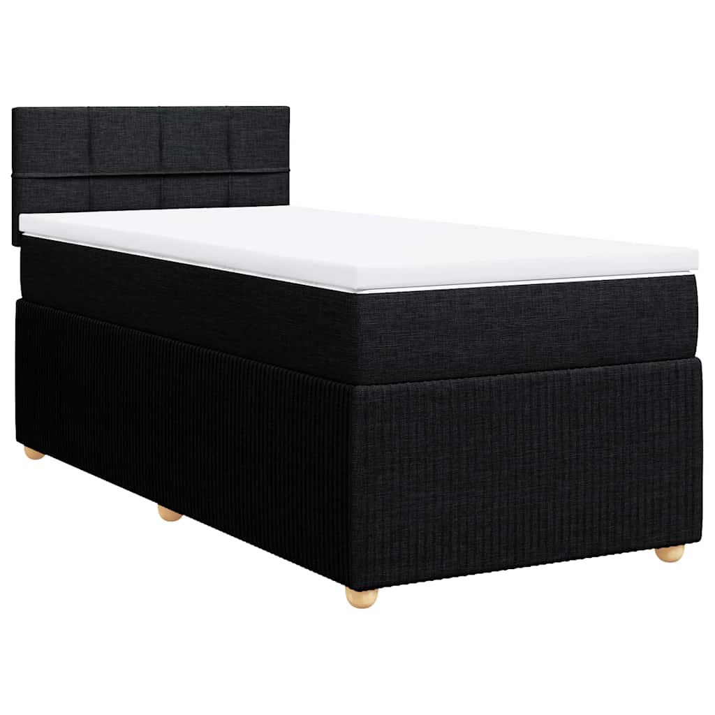 Sommier à lattes de lit avec matelas Noir 90x200 cm Tissu - XIOS