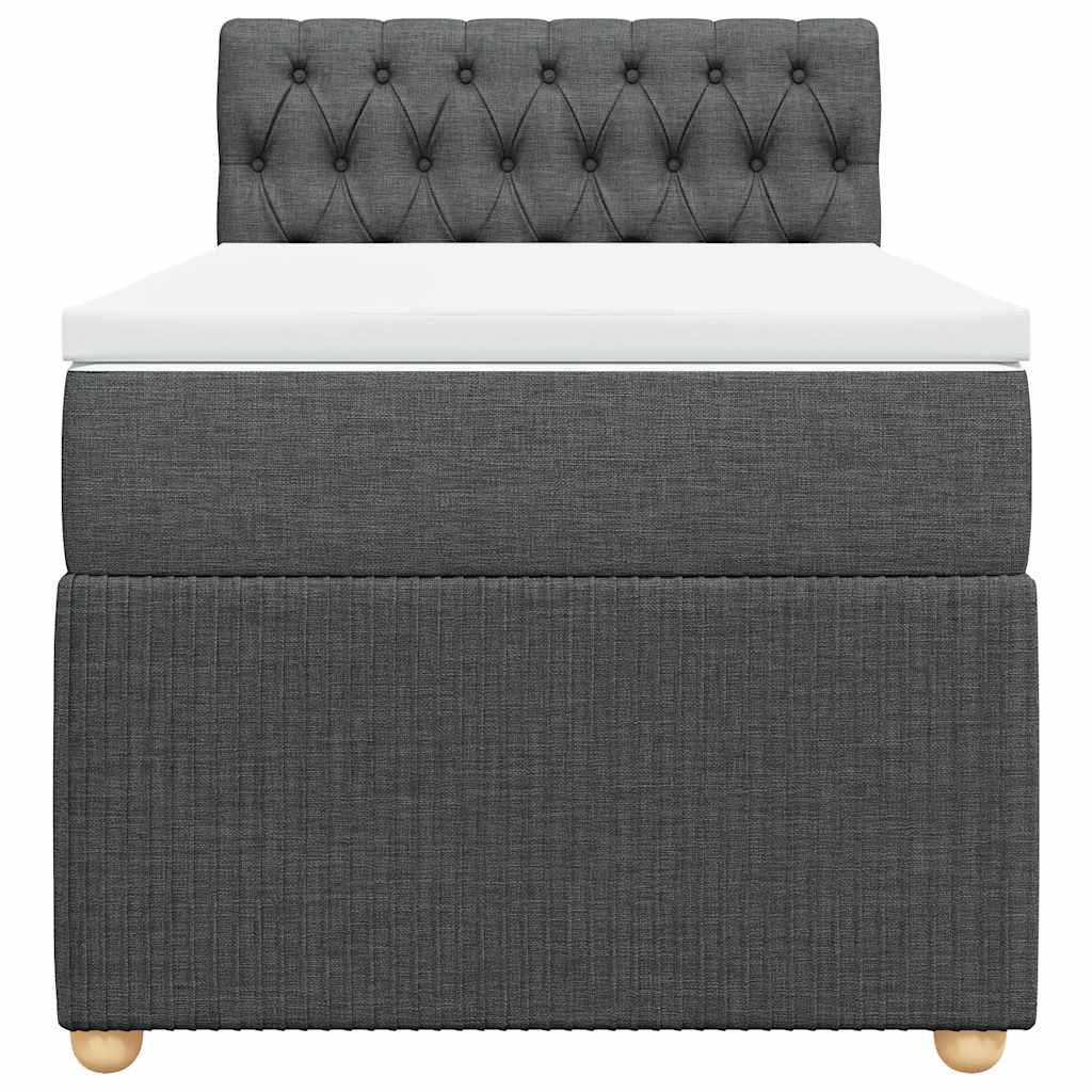 Sommier à lattes de lit avec matelas Gris foncé 90x200 cm Tissu - XIOS