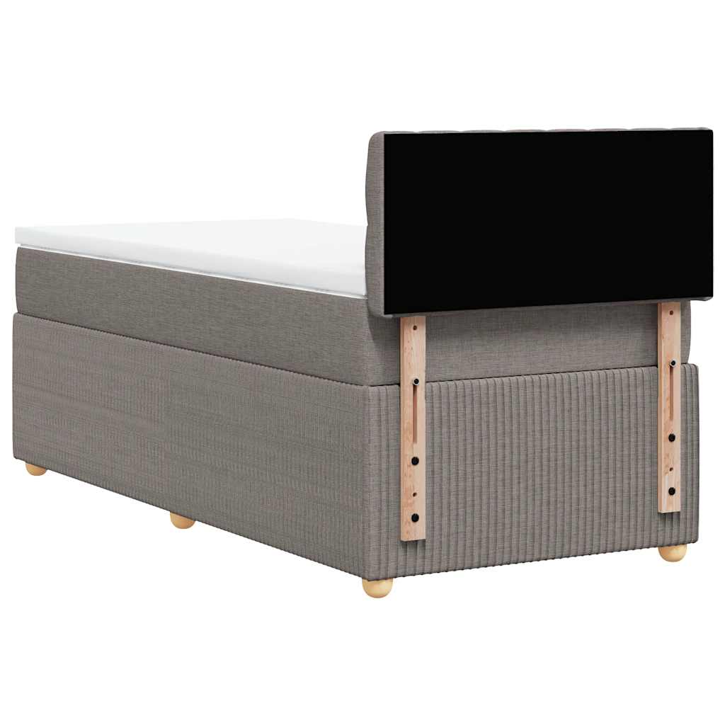 Sommier à lattes de lit avec matelas Taupe 90x200 cm Tissu - XIOS