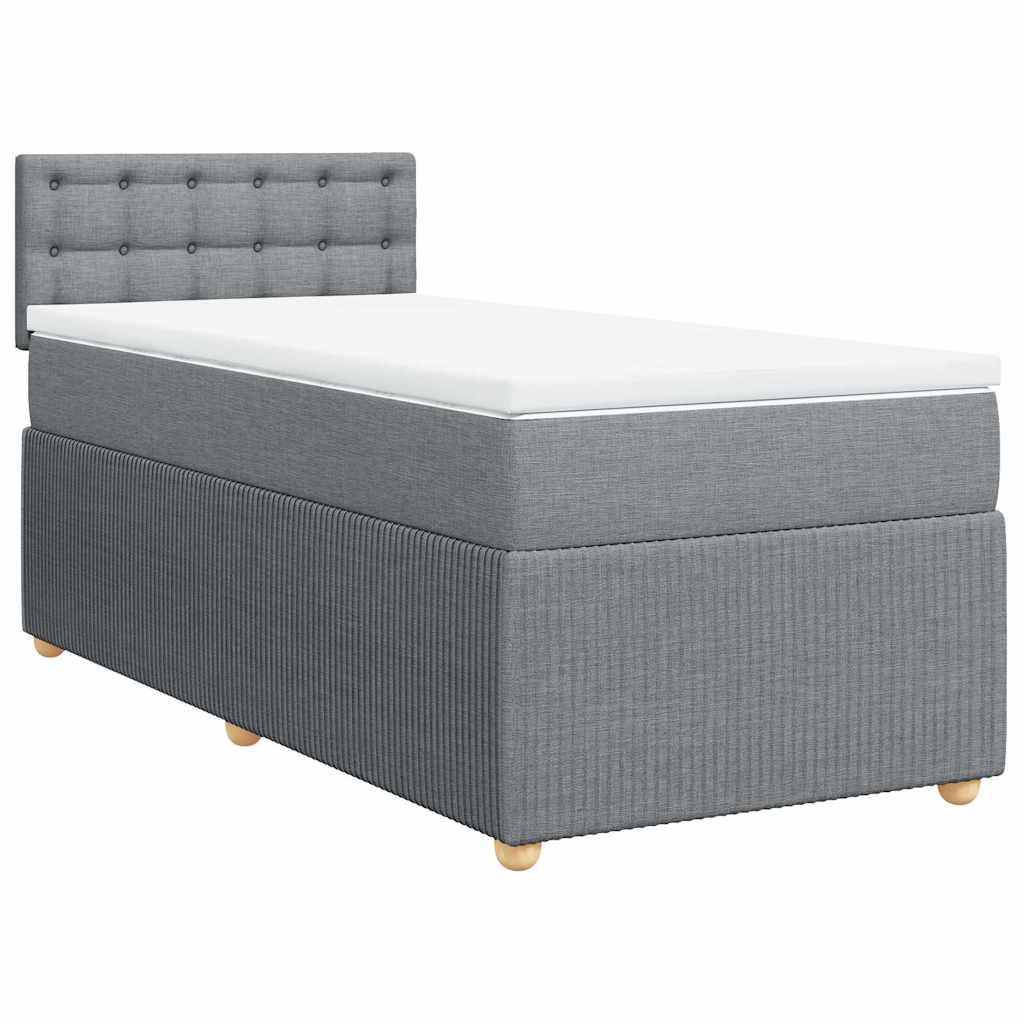 Sommier à lattes de lit avec matelas Gris clair 90x200 cm Tissu - XIOS
