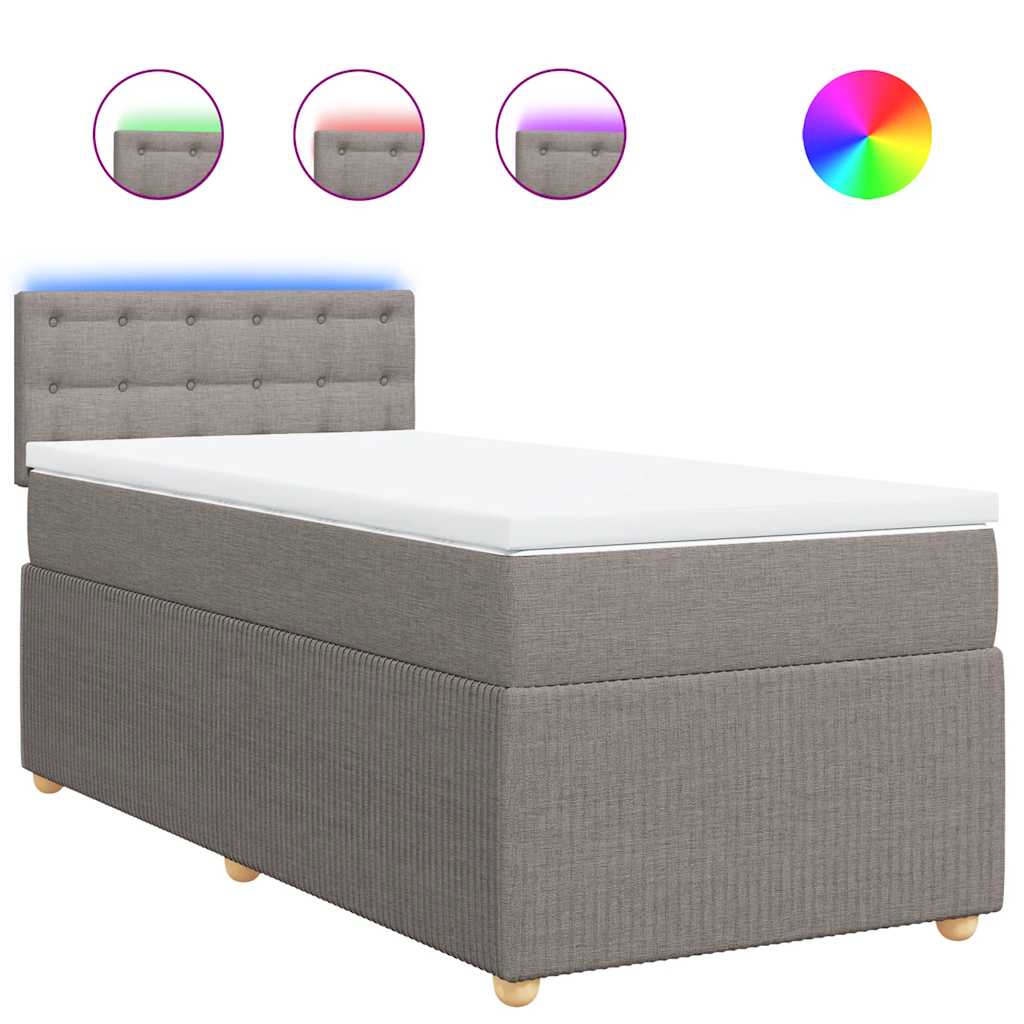 Sommier à lattes de lit avec matelas Taupe 90x200 cm Tissu - XIOS