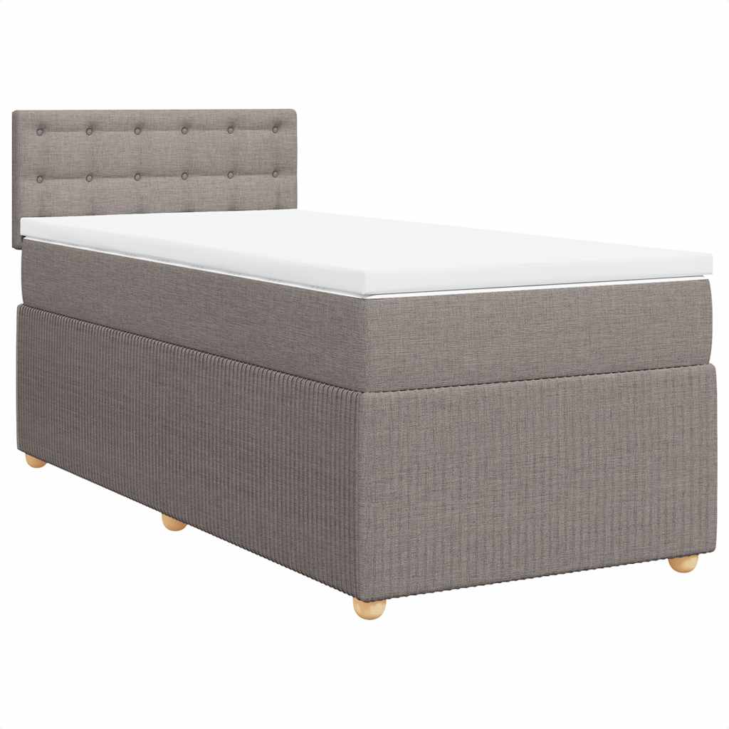 Sommier à lattes de lit avec matelas Taupe 90x200 cm Tissu - XIOS