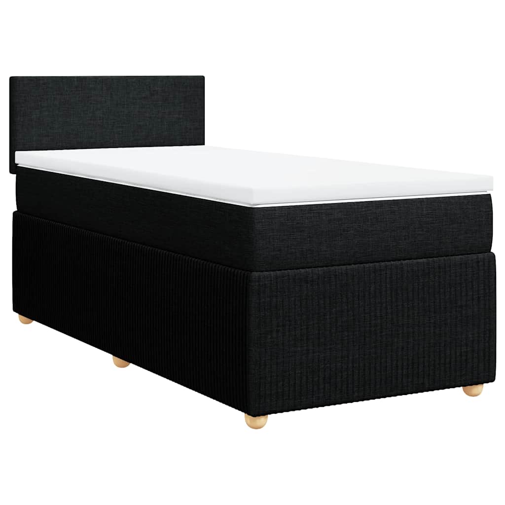 Sommier à lattes de lit avec matelas Noir 100x200 cm Tissu - XIOS