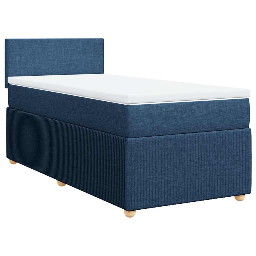 Sommier à lattes de lit avec matelas Bleu 100x200 cm Tissu - XIOS