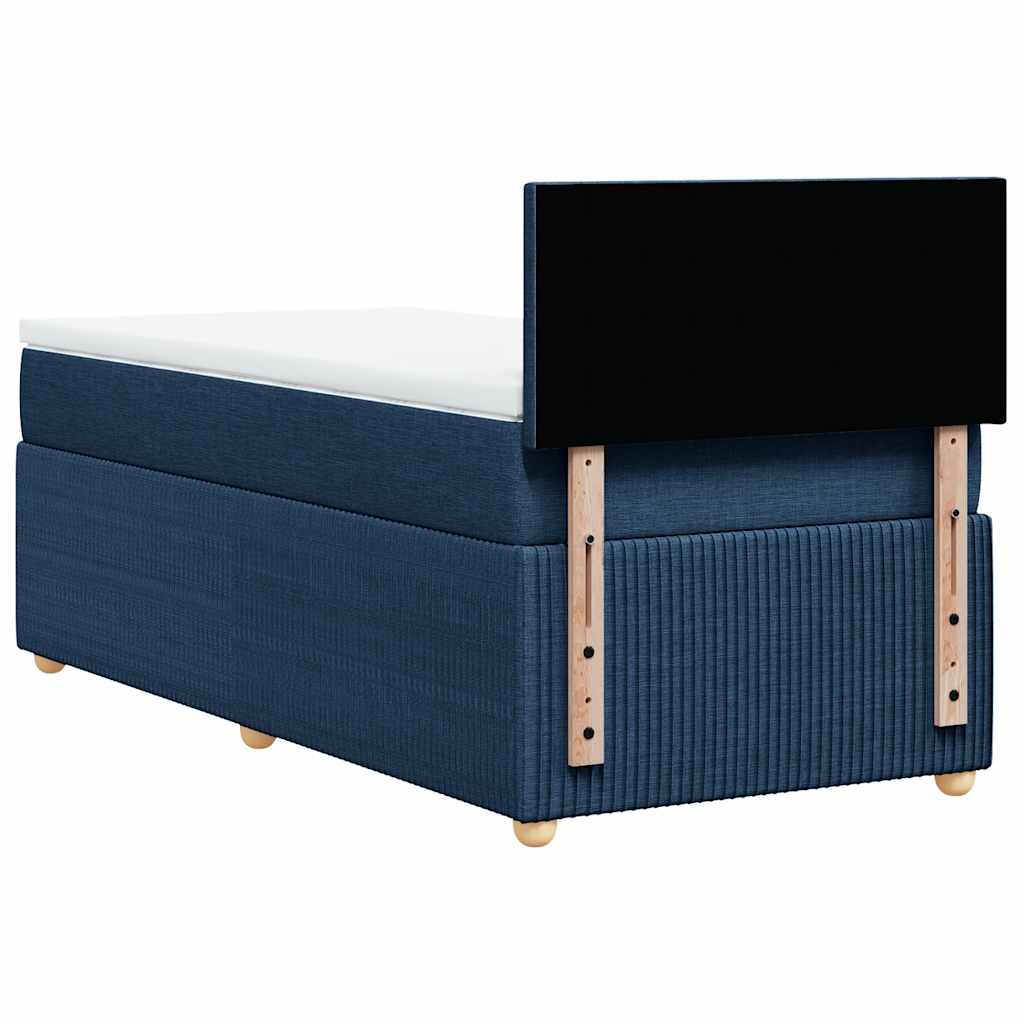Sommier à lattes de lit avec matelas Bleu 100x200 cm Tissu - XIOS