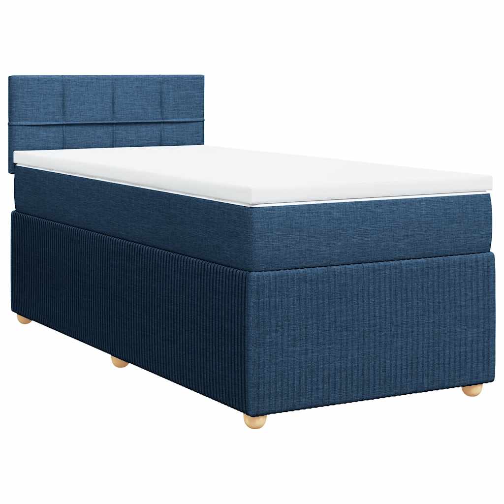 Sommier à lattes de lit avec matelas Bleu 100x200 cm Tissu - XIOS