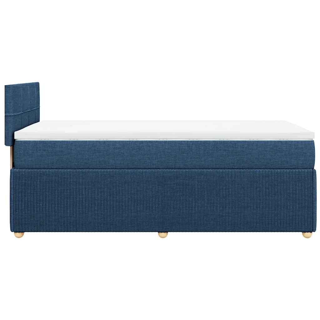 Sommier à lattes de lit avec matelas Bleu 100x200 cm Tissu - XIOS