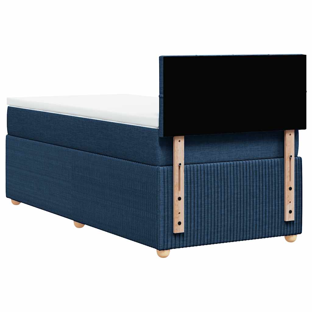 Sommier à lattes de lit avec matelas Bleu 100x200 cm Tissu - XIOS