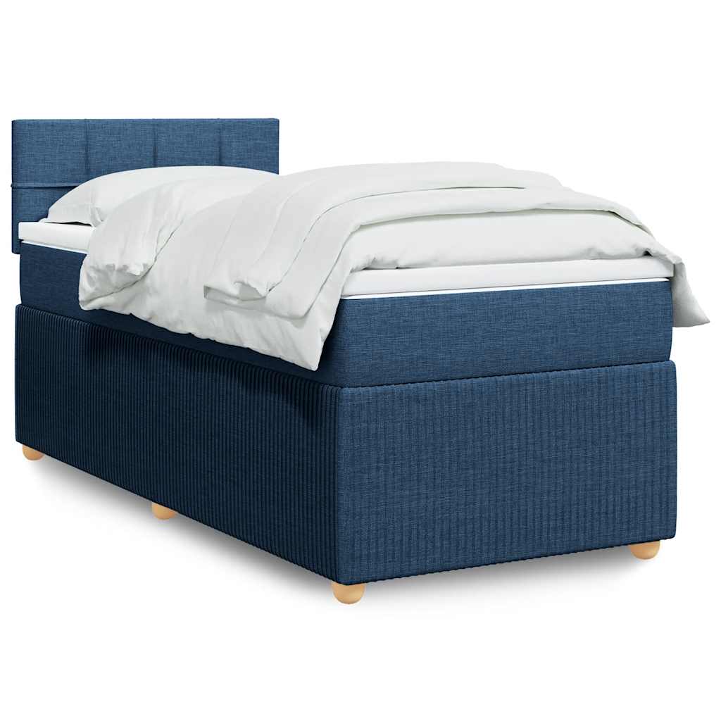Sommier à lattes de lit avec matelas Bleu 100x200 cm Tissu - XIOS