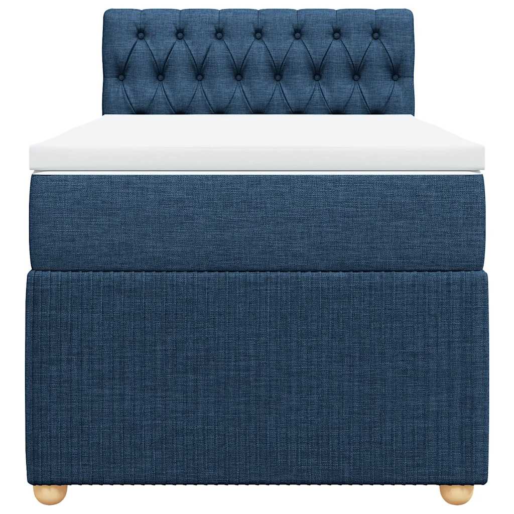 Sommier à lattes de lit avec matelas Bleu 100x200 cm Tissu - XIOS
