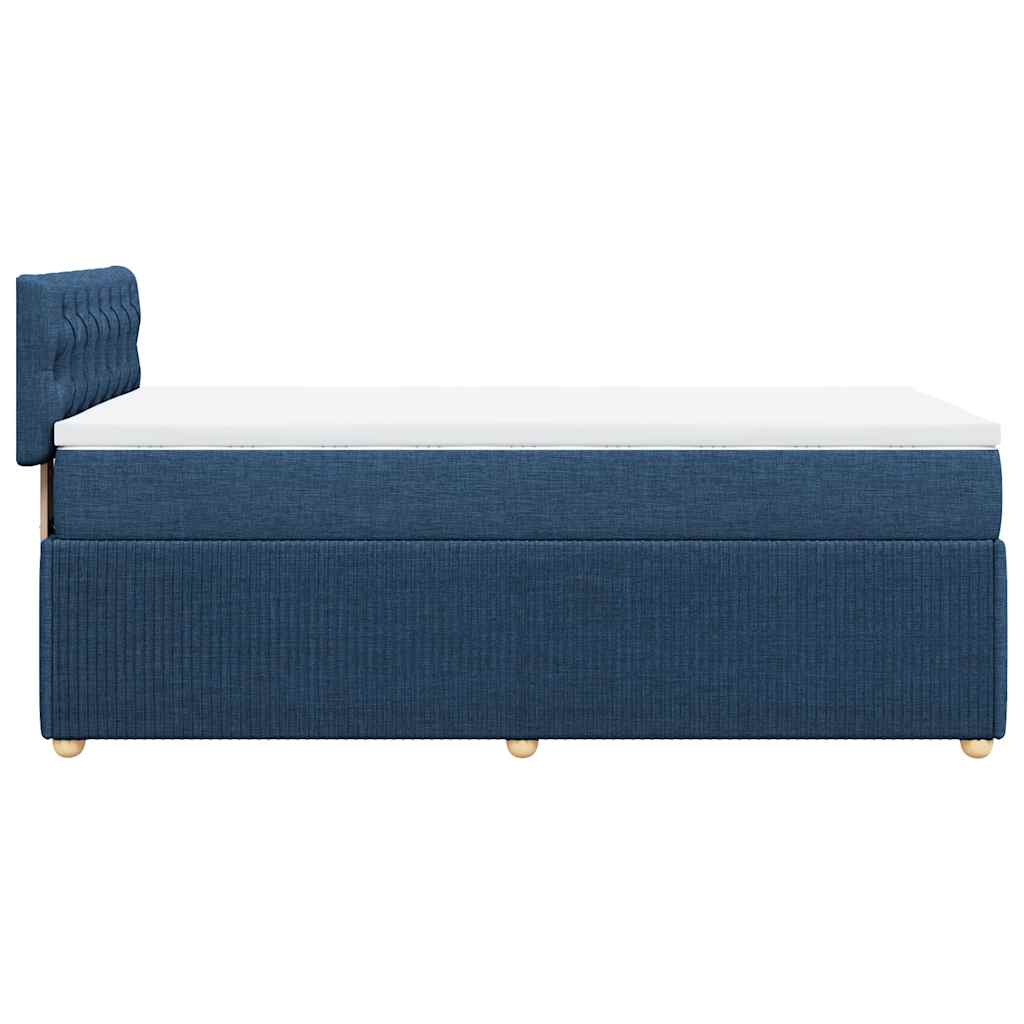 Sommier à lattes de lit avec matelas Bleu 100x200 cm Tissu - XIOS