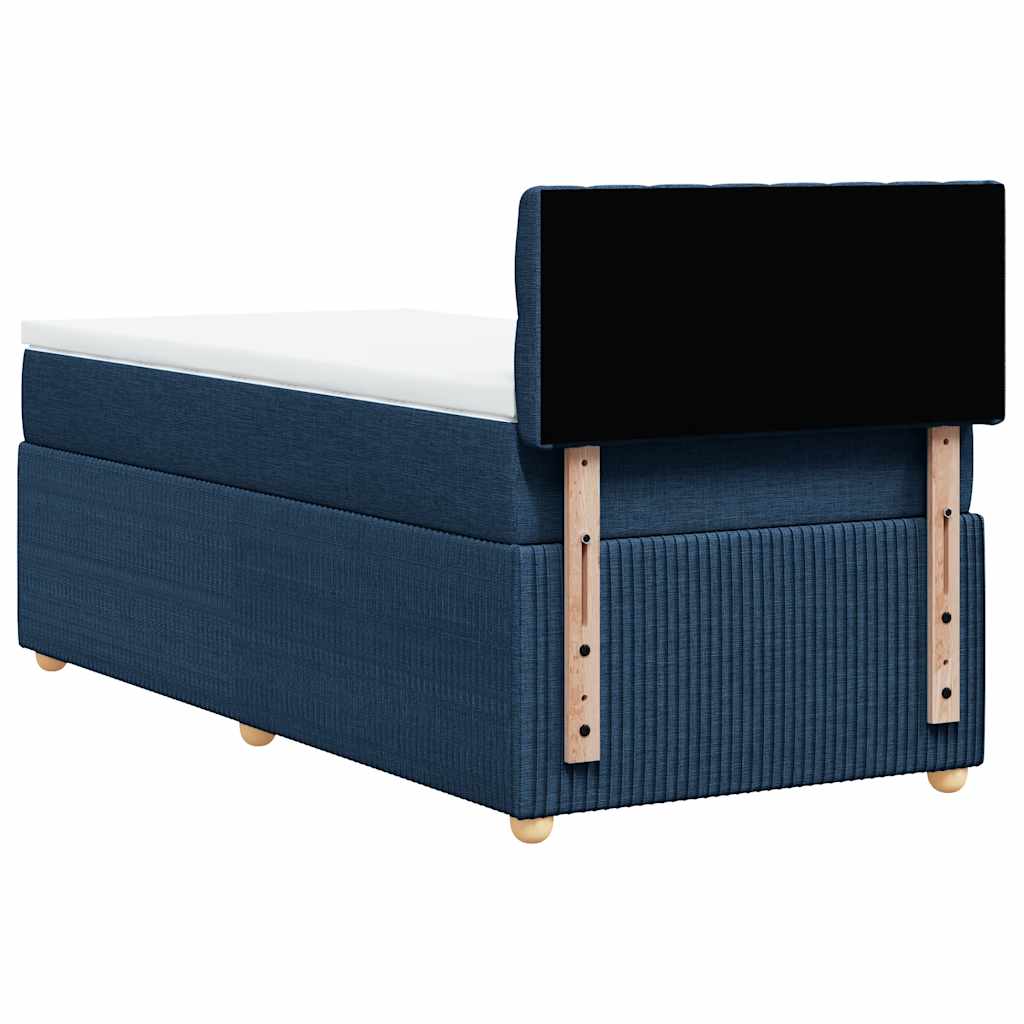 Sommier à lattes de lit avec matelas Bleu 100x200 cm Tissu - XIOS