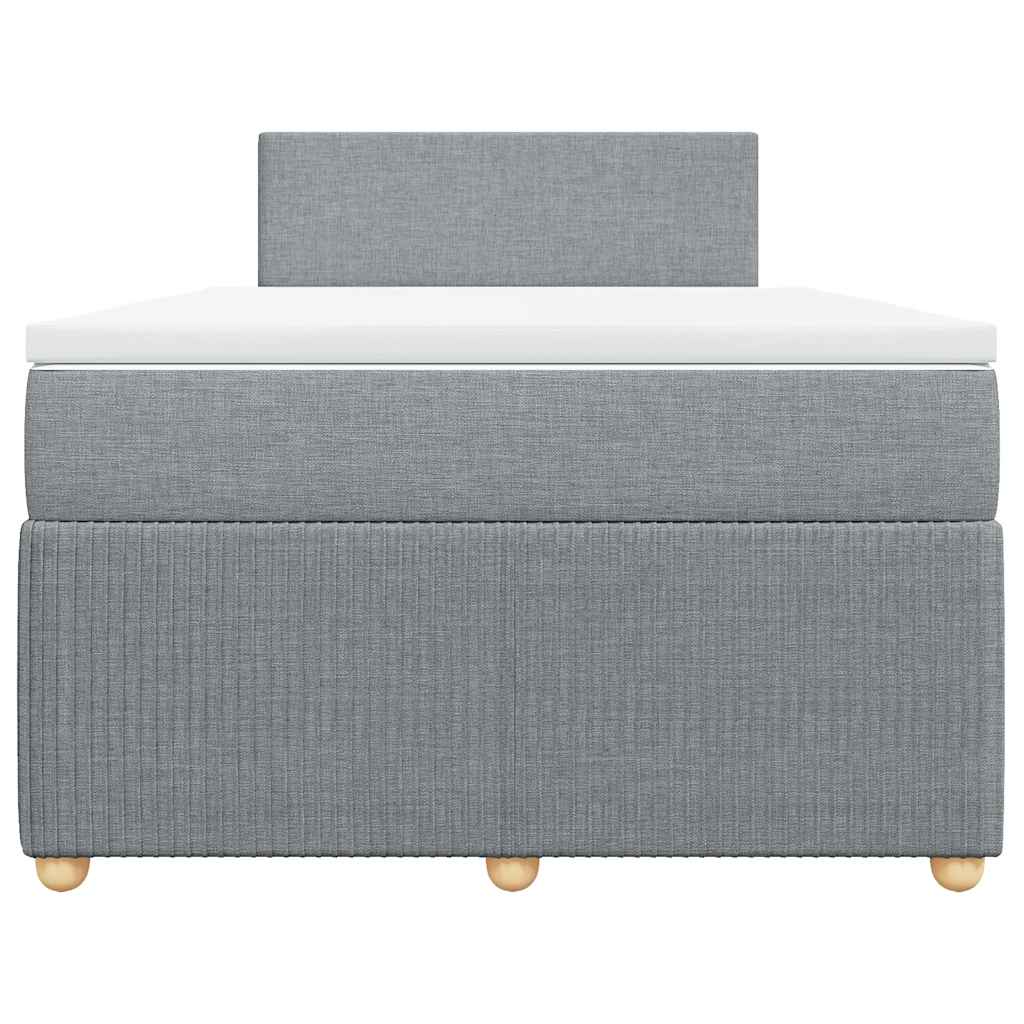 Sommier à lattes de lit et matelas gris clair 120x190 cm tissu - XIOS