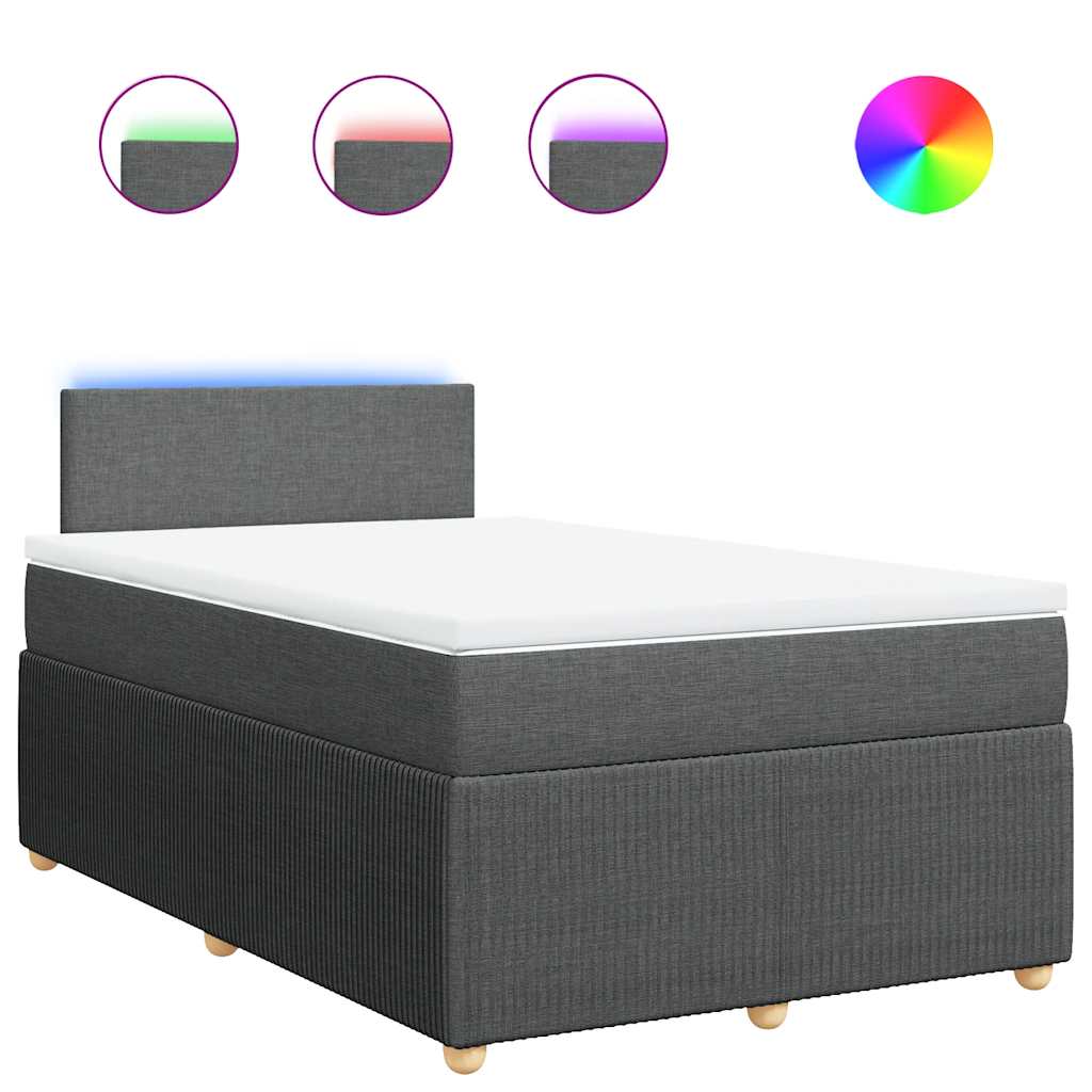 Sommier à lattes de lit avec matelas gris foncé 120x190cm tissu - XIOS