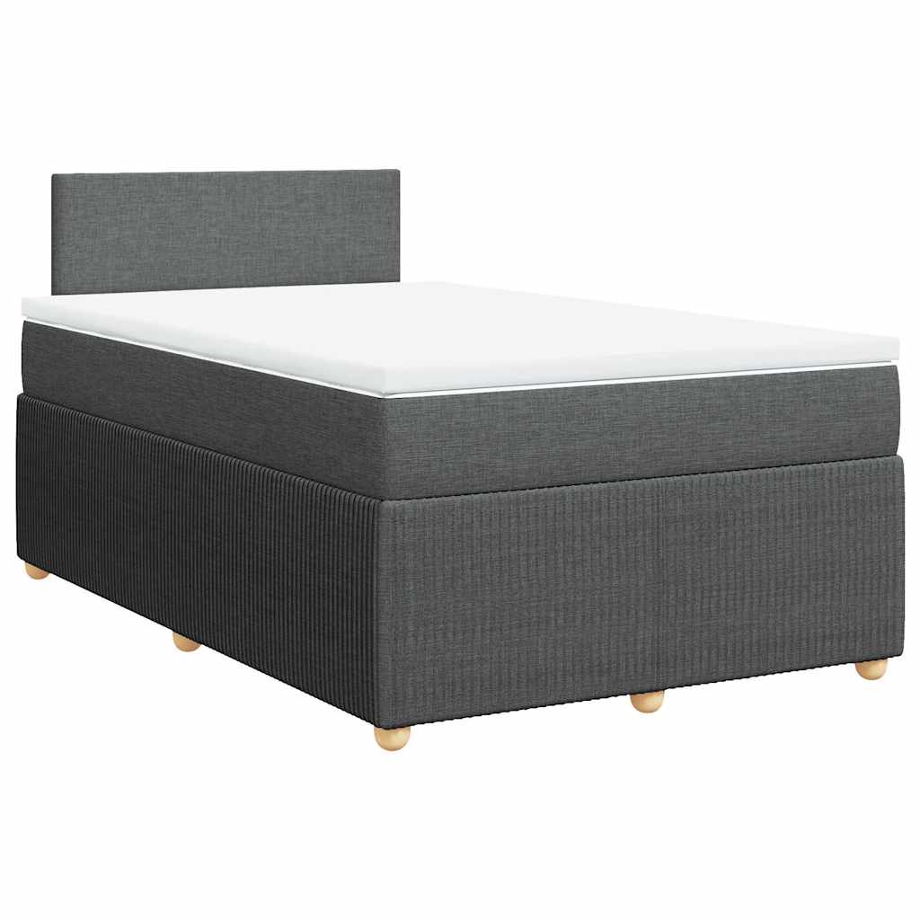 Sommier à lattes de lit avec matelas gris foncé 120x190cm tissu - XIOS
