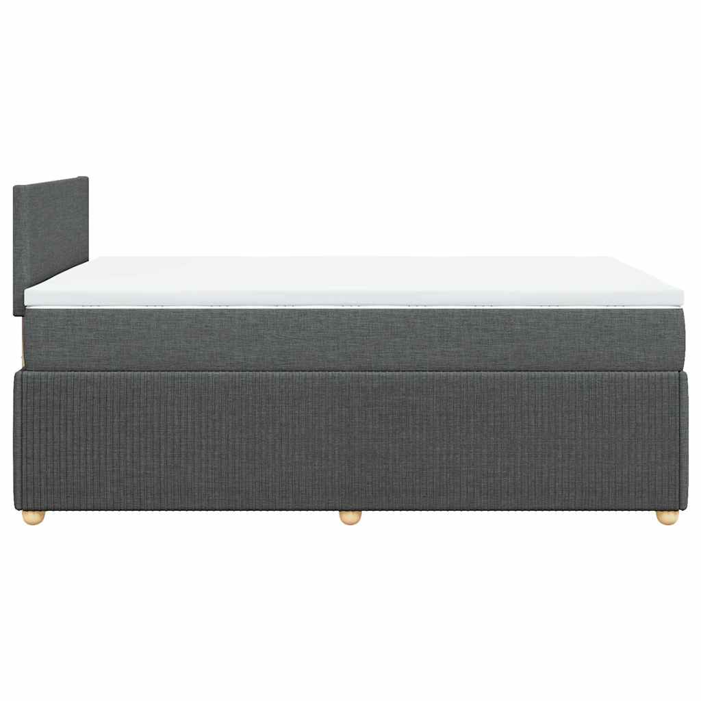 Sommier à lattes de lit avec matelas gris foncé 120x190cm tissu - XIOS