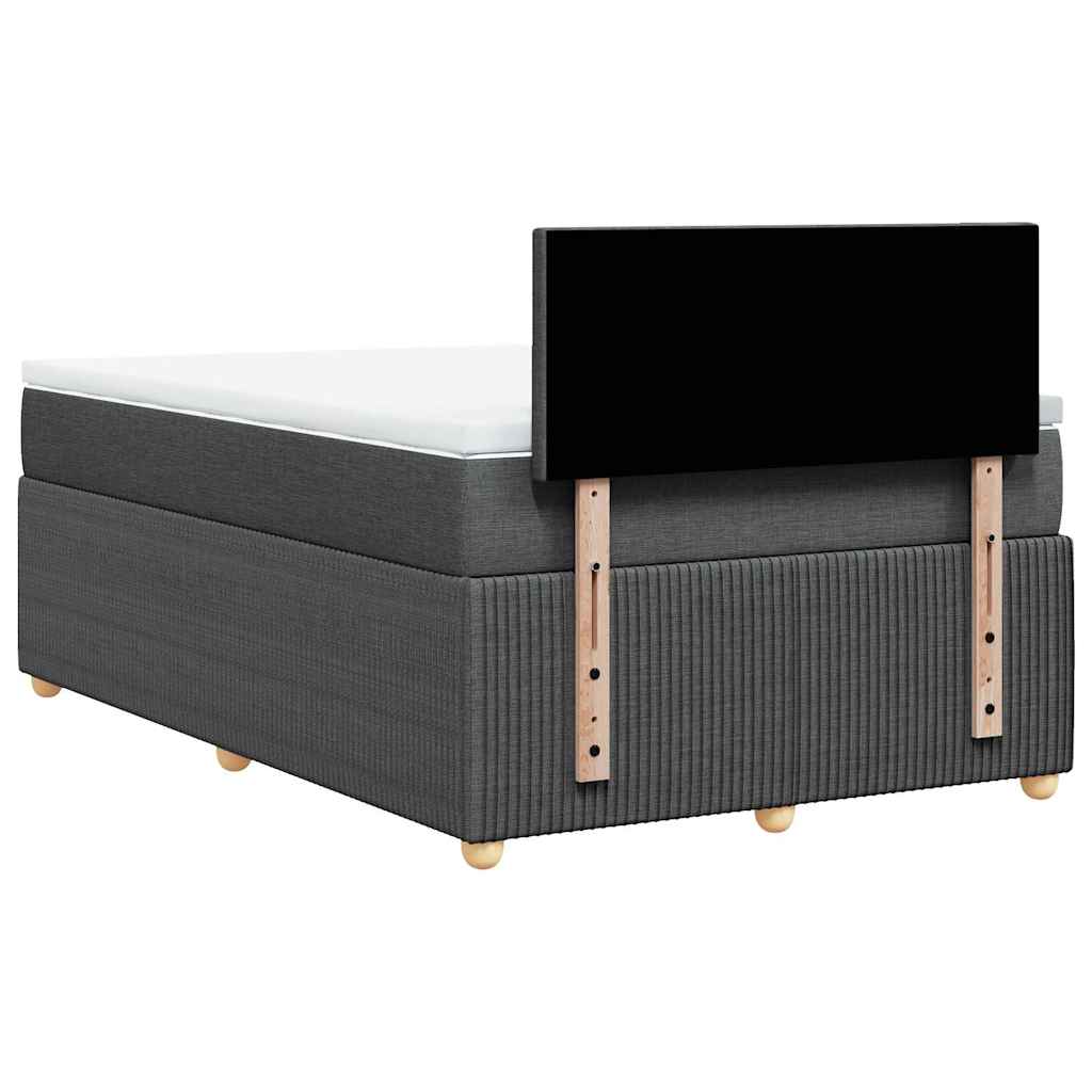 Sommier à lattes de lit avec matelas gris foncé 120x190cm tissu - XIOS