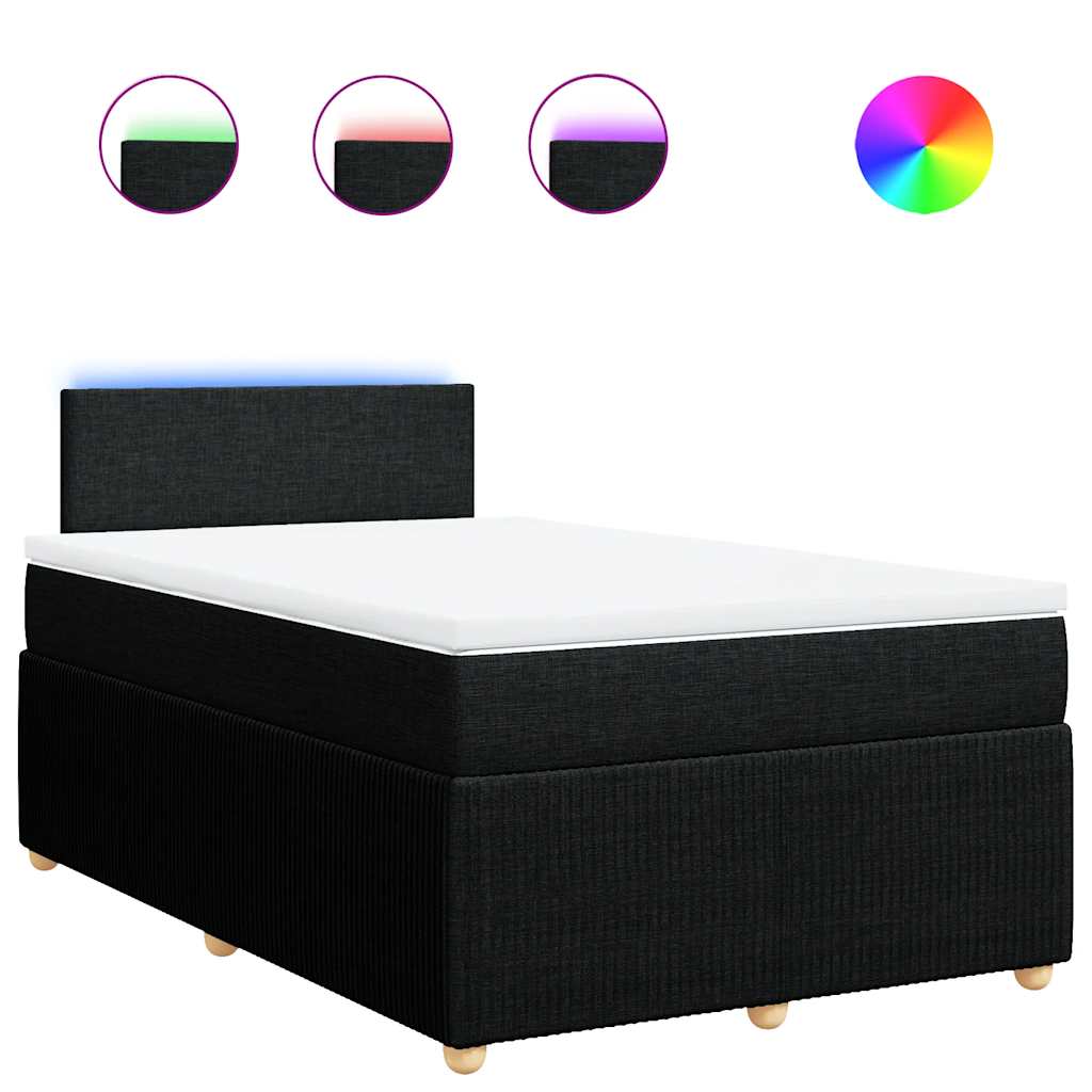 Sommier à lattes de lit avec matelas noir 120x190 cm tissu - XIOS