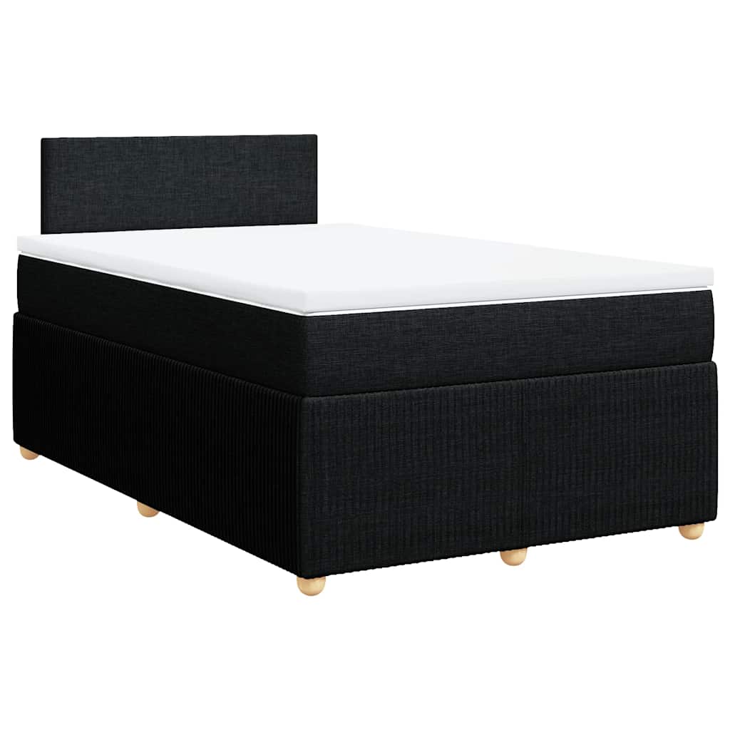 Sommier à lattes de lit avec matelas noir 120x190 cm tissu - XIOS