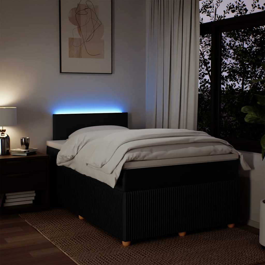 Sommier à lattes de lit avec matelas noir 120x190 cm tissu - XIOS