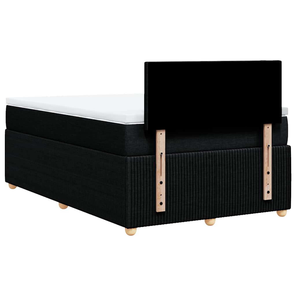 Sommier à lattes de lit avec matelas noir 120x190 cm tissu - XIOS