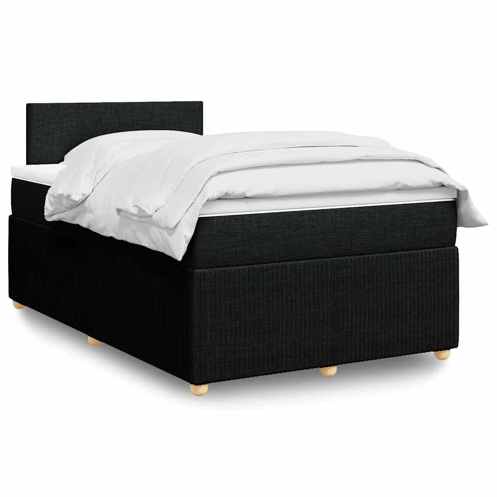 Sommier à lattes de lit avec matelas noir 120x190 cm tissu - XIOS