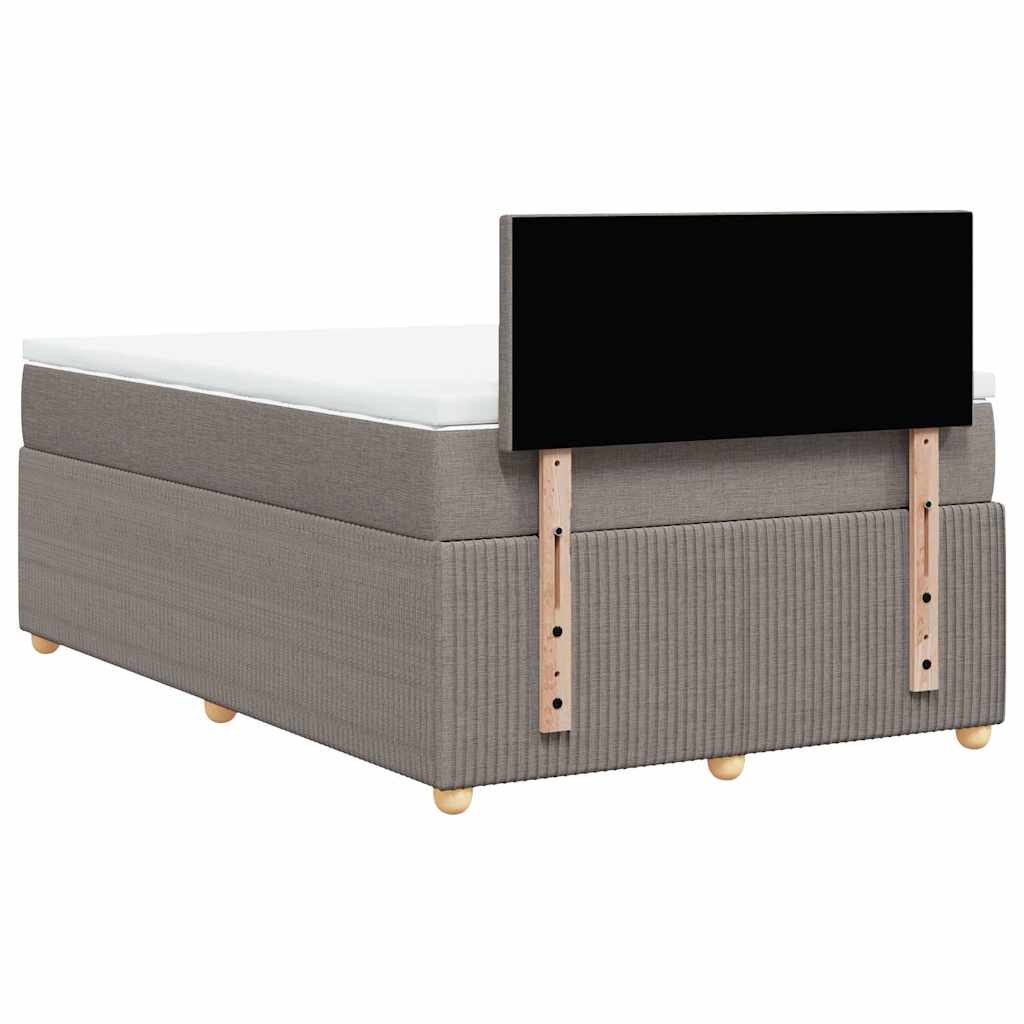 Sommier à lattes de lit avec matelas taupe 120x190 cm tissu - XIOS