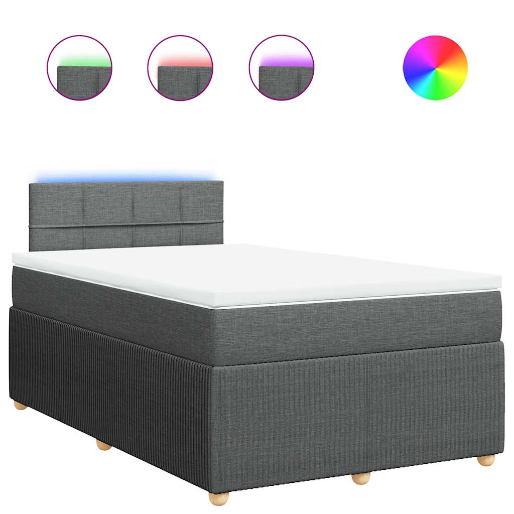 Sommier à lattes de lit avec matelas gris foncé 120x190cm tissu - XIOS