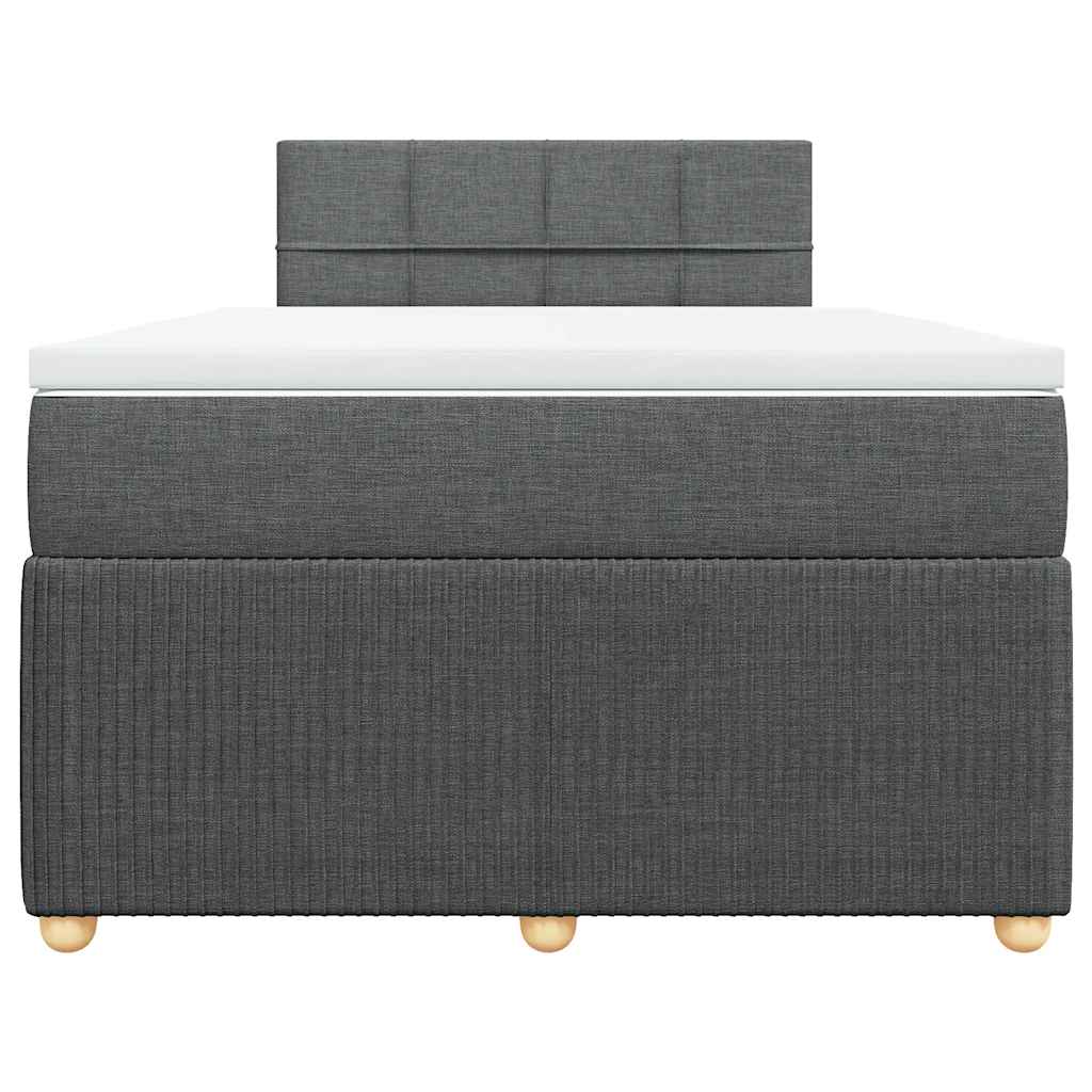 Sommier à lattes de lit avec matelas gris foncé 120x190cm tissu - XIOS