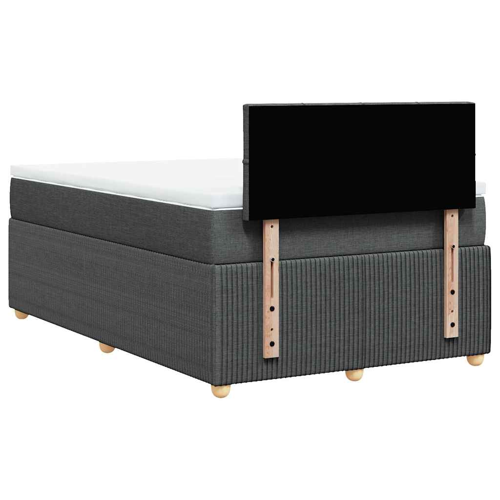 Sommier à lattes de lit avec matelas gris foncé 120x190cm tissu - XIOS