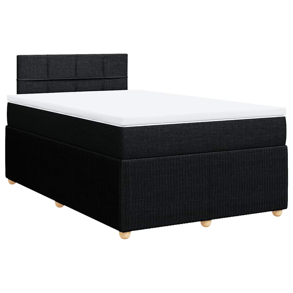 Sommier à lattes de lit avec matelas noir 120x190 cm tissu - XIOS