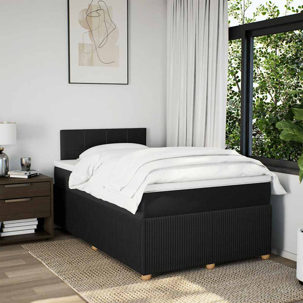 Sommier à lattes de lit avec matelas noir 120x190 cm tissu - XIOS
