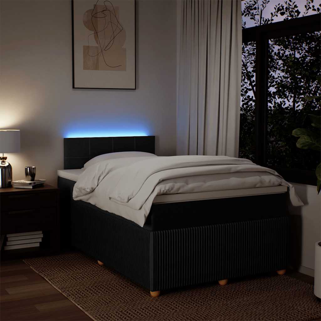 Sommier à lattes de lit avec matelas noir 120x190 cm tissu - XIOS
