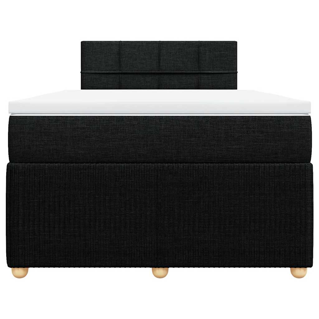 Sommier à lattes de lit avec matelas noir 120x190 cm tissu - XIOS