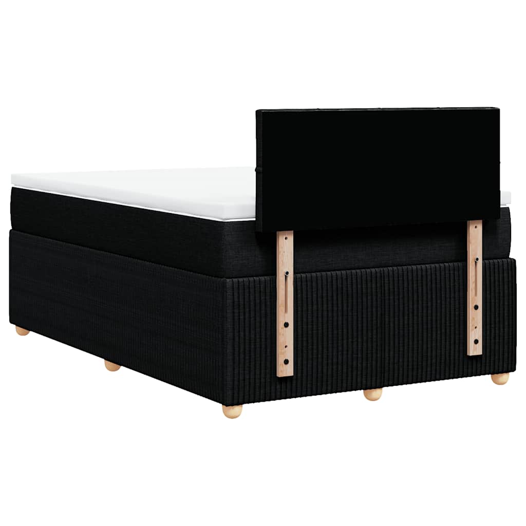Sommier à lattes de lit avec matelas noir 120x190 cm tissu - XIOS