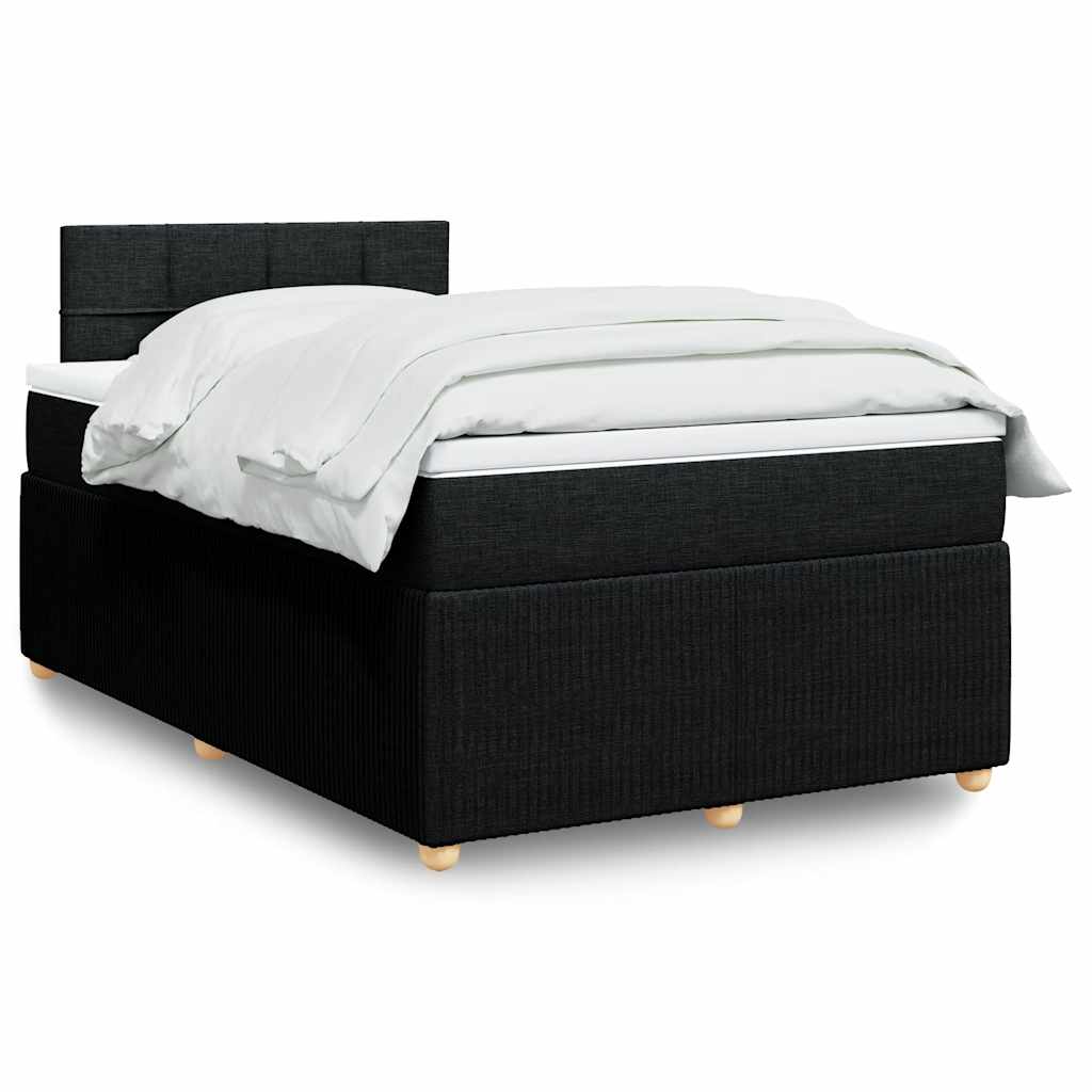Sommier à lattes de lit avec matelas noir 120x190 cm tissu - XIOS