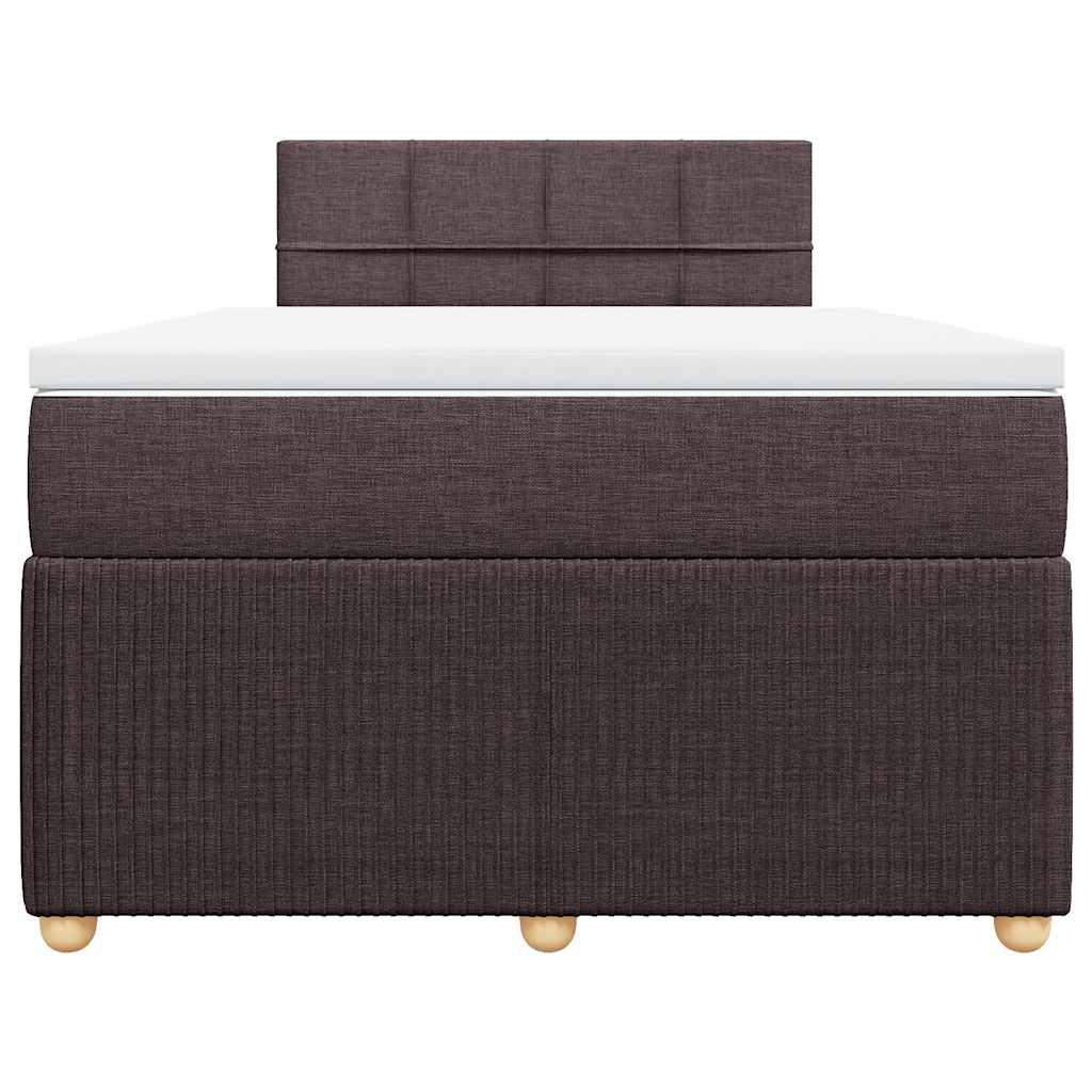 Sommier à lattes de lit et matelas marron foncé 120x190cm tissu - XIOS