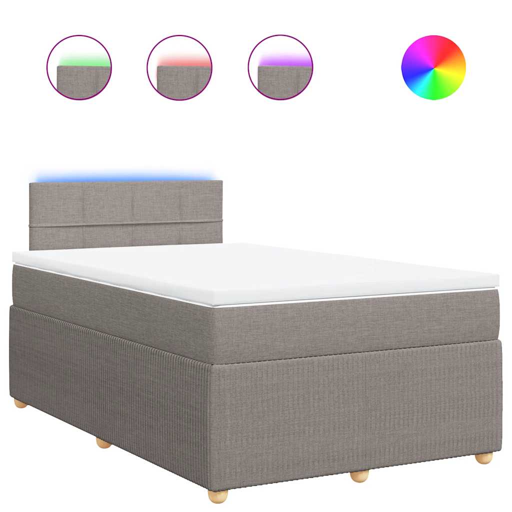 Sommier à lattes de lit avec matelas taupe 120x190 cm tissu - XIOS